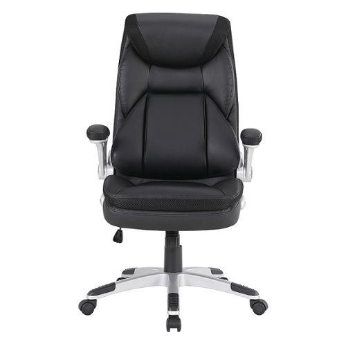 Office Star Products - Exec Bonded Lthr Office Chair - Black / Silver