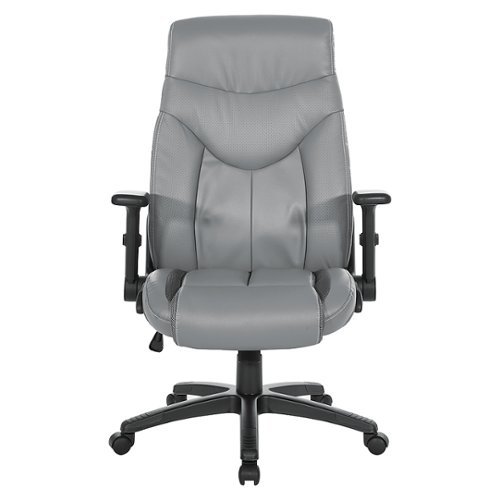 Office Star Products - Exec Bonded Leather Office Chair - Charcoal