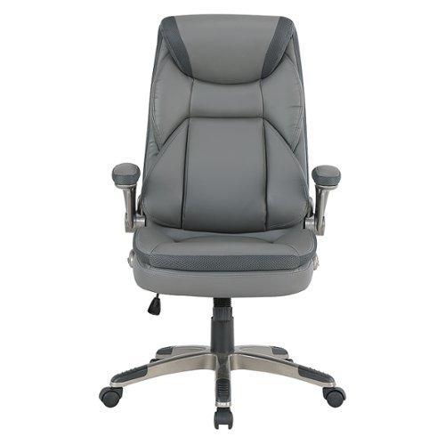 Office Star Products - Exec Bonded Lthr Office Chair - Charcoal / Titanium