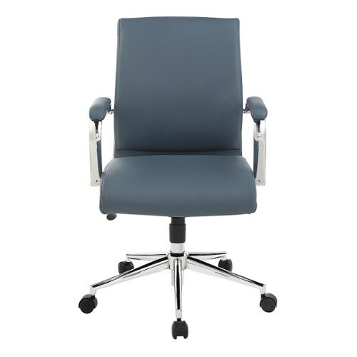 Office Star Products - Mid Back Antimicrobial Fabric Chair - Dillon Blue