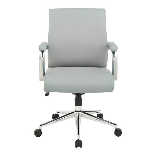 Office Star Products - Mid Back Antimicrobial Fabric Chair - Dillon Black
