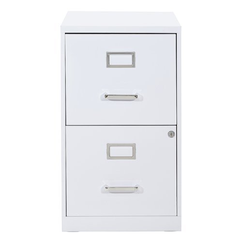 OSP Home Furnishings - 2 Drawer Locking Metal File Cabinet - White
