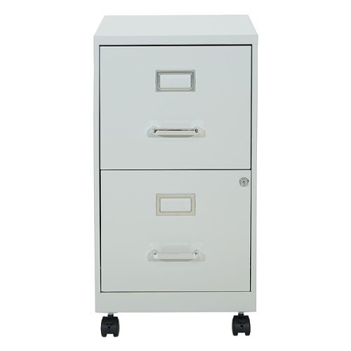 OSP Home Furnishings - 2 Drawer Mobile Locking Metal File Cabinet - Gray