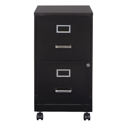 

OSP Home Furnishings - 2 Drawer Mobile Locking Metal File Cabinet - Black