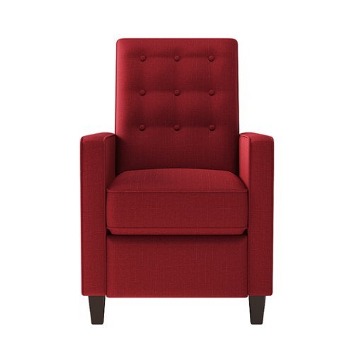 

ProLounger - Gruber Textured Linen Square-Arm Button-Tufted Pushback Recliner - Red
