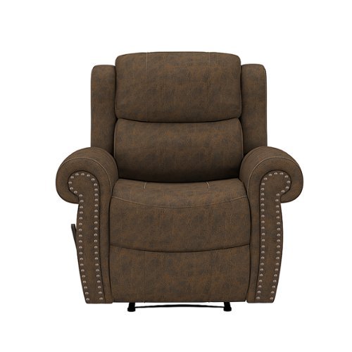 

ProLounger - Di'Onna Extra Large Distressed Faux Leather Wall Hugger Reclining Chair - Saddle Brown