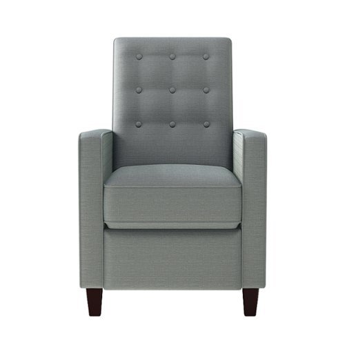 

ProLounger - Gruber Textured Linen Square-Arm Button-Tufted Pushback Recliner - Gray