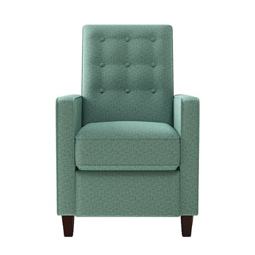 

ProLounger - Gruber Tweed Square-Arm Button-Tufted Pushback Recliner - Aqua Green