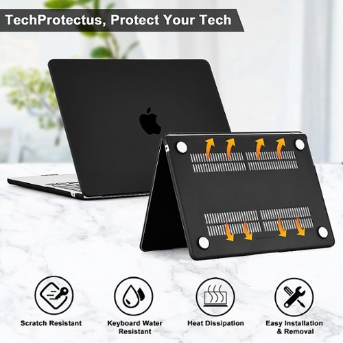 Techprotectus MacBook case for 2022-2025 MacBook Air 13.6  with Apple M2/M3/M4 Chip - Black GLOBAL SHIPPING