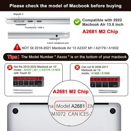 Techprotectus MacBook case for 2022-2025 MacBook Air 13.6  with Apple M2/M3/M4 Chip - Black BUY ONLINE