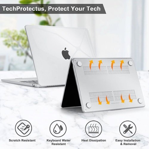 Techprotectus MacBook case for 2022-2025 MacBook Air 13.6 with Apple M2/M3/M4 Chip - Crystal Clear GLOBAL SHIPPING
