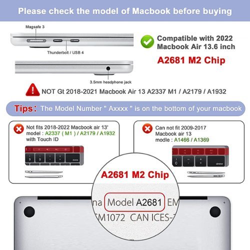 Techprotectus MacBook case for 2022-2025 MacBook Air 13.6 with Apple M2/M3/M4 Chip-(Model A2681/A3240) - Blue BUY ONLINE