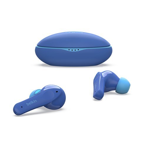 Belkin Soundform Nano - Bluetooth Earbuds for Kids with Built-in Microphone, 24H Battery Life, 85dB Safe Volume Limit - Kids Bluetooth Earbuds for iPhone, iPad, Galaxy & More - Blue