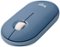 Logitech - Pebble M350 Wireless Optical Ambidextrous Mouse with Silent Click - Wireless - Blueberry-Front_Standard
