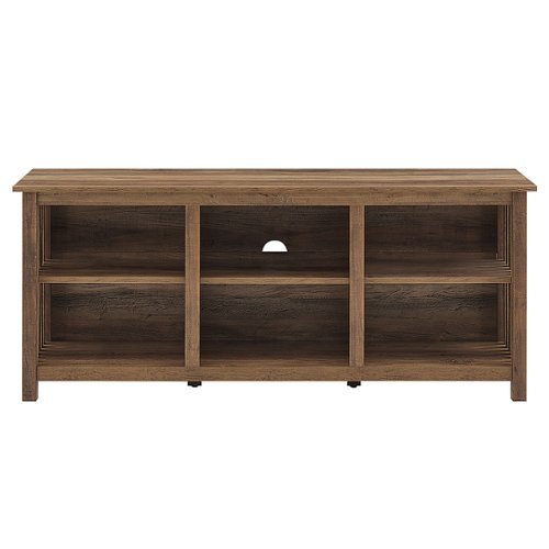 Walker Edison - Mission-Style 6-Cubby TV Stand for Most TVs up to 65” - Rustic Oak