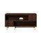 Walker Edison - Contemporary Extendable Fluted-Door TV Stand for Most TVs up to 55” - Dark Walnut/Gold-Front_Standard