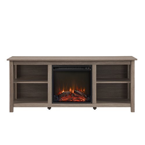 Walker Edison - Mission-Style Fireplace TV Stand for TVs up to 65” - Driftwood