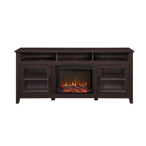 Walker Edison - Modern Farmhouse Fireplace TV Stand for TVs up to 80” - Espresso