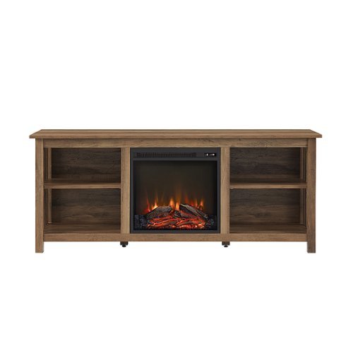 

Walker Edison - Mission-Style Fireplace TV Stand for Most TVs up to 65” - Rustic Oak