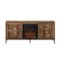 Walker Edison - Modern Farmhouse Barn Door Fireplace TV Stand for Most TVs up to 65” - Rustic Oak-Front_Standard