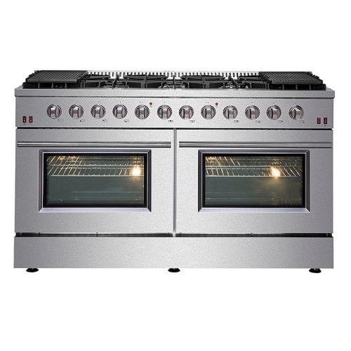 Forno Appliances - Galiano Alta Qualita 8.64 cu.ft. Freestanding Double Oven Gas Range with Convection Oven - Stainless Steel