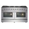 Forno Appliances - Galiano Alta Qualita 8.64 cu.ft. Freestanding Double Oven Gas Range with Convection Oven - Stainless Steel-Front_Standard