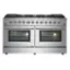 Front. Forno Appliances - Galiano Alta Qualita 8.64 cu.ft. Freestanding Double Oven Gas Range with Convection Oven - Stainless Steel.