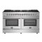 Forno Appliances - Galiano Alta Qualita 8.64 cu. ft. Freestanding Double Oven Dual Fuel Range with Convection Oven - Stainless Steel-Front_Standard