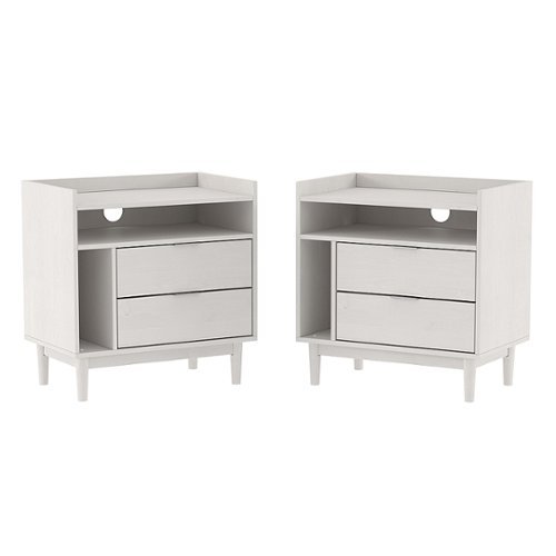 

Walker Edison - Boho Solid Wood Nightstand (set of 2) - White