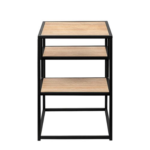 

Walker Edison - Modern Minimal Side Table with Floating Shelves - Coastal Oak