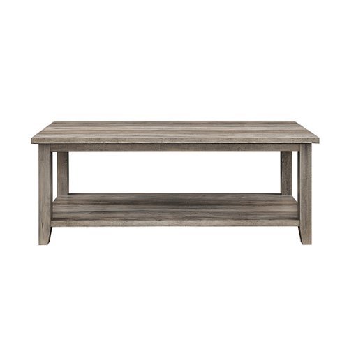 

Walker Edison - Modern Minimal Coffee Table with Lower Shelf - Grey Wash
