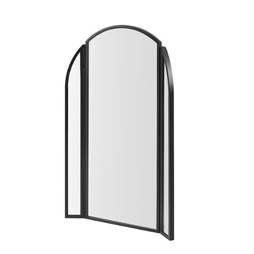 

Walker Edison - Contemporary Arched Metal Wall Mirror with Hinging Sides - Black