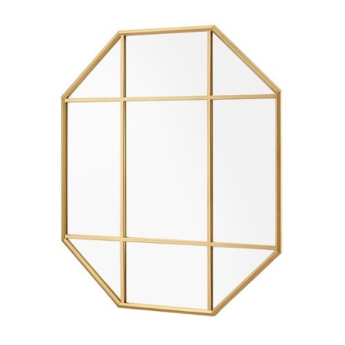 

Walker Edison - Contemporary Windowpane Hanging Wall Mirror - Gold