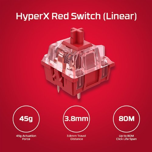 HyperX Alloy Origins PBT Wired Mechanical Red Linear Switch Gaming Keyboard with RGB Back Lighting - Black WORLDWIDE DELIVERY