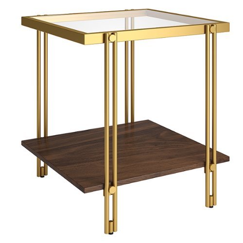 

Camden&Wells - Inez Square Side Table - Brass/Walnut