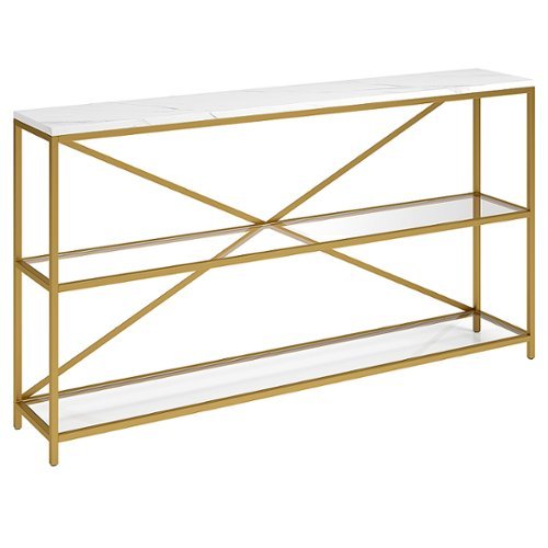 

Camden&Wells - Fionn Console Table - Gold/Faux Marble