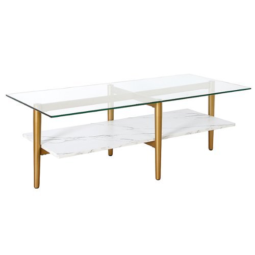 

Camden&Wells - Otto Rectangular Coffee Table - Brass/Faux Marble