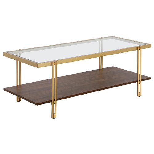 

Camden&Wells - Inez Rectangular Coffee Table - Brass/Walnut