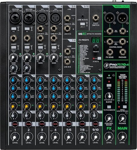 Mackie - ProFX10v3 Professional Effects Mixer with USB - Black
