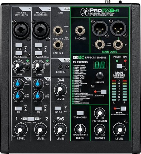 Mackie - ProFX6v3 Professional Effects Mixer with USB - Black
