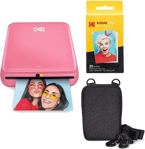 Kodak - Step Instant Photo Printer with 2" x 3" Zink Photo Paper & Deluxe Case - Pink