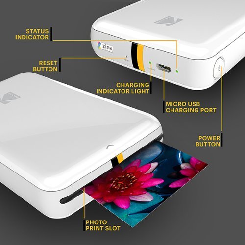 Kodak Step Instant Photo Printer with 2 x 3 Zink Photo Paper, Deluxe Case, Album & More! - White GLOBAL SHIPPING