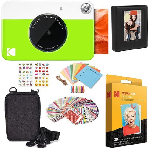 Kodak - Printomatic 2x3 Instant Camera Zink Technology Gift Kit - Green