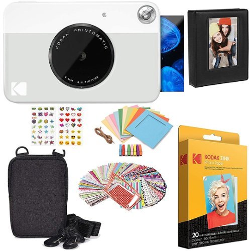 Kodak - Printomatic 2x3 Instant Camera Zink Technology Gift Kit - Grey