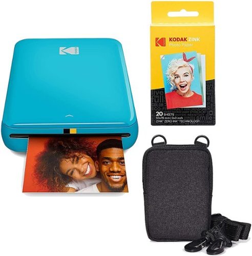Kodak - Step Instant Photo Printer with 2" x 3" Zink Photo Paper & Deluxe Case - Blue