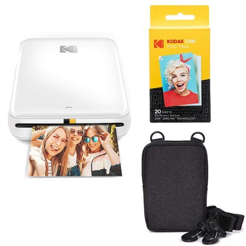 Kodak - Step Instant Photo Printer with 2" x 3" Zink Photo Paper & Deluxe Case - White