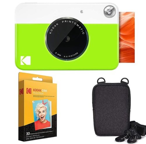 Kodak - Printomatic 2x3 Instant Camera Zink Technology Starter Kit - Green