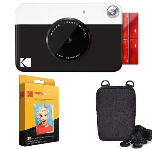 Kodak - Printomatic 2x3 Instant Camera Zink Technology Starter Kit - Black