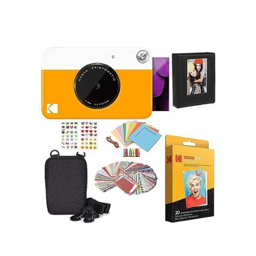 Kodak - Printomatic Portable Instant Camera with 2" x 3" Zink Photo Paper, Case, Album & More! - Yellow