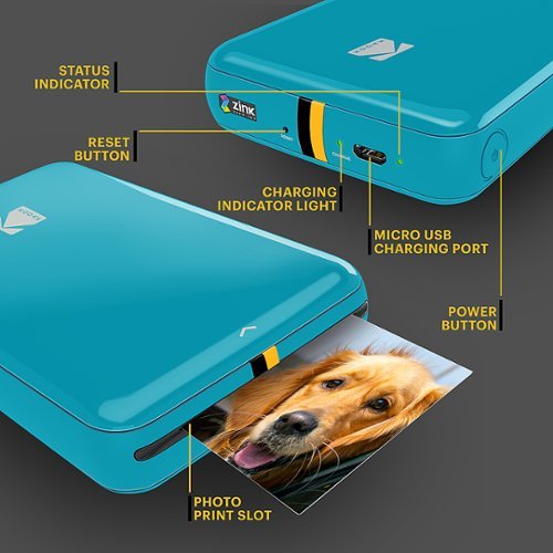 Kodak Step Instant Photo Printer with 2 x 3 Zink Photo Paper, Deluxe Case, Album & More! - Blue GLOBAL SHIPPING
